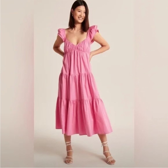 Abercrombie & Fitch Dresses & Skirts - Abercrombie Ruffle Sleeve Poplin Dress